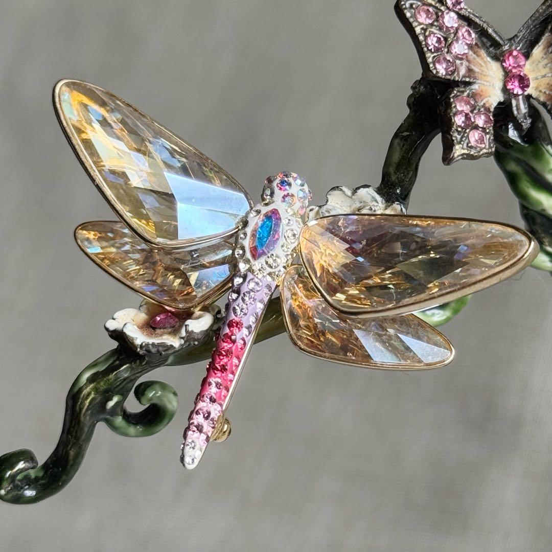廃盤品 入手困難 SWAROVSKI スワロフスキー 蜻蛉 トンボ ブローチ