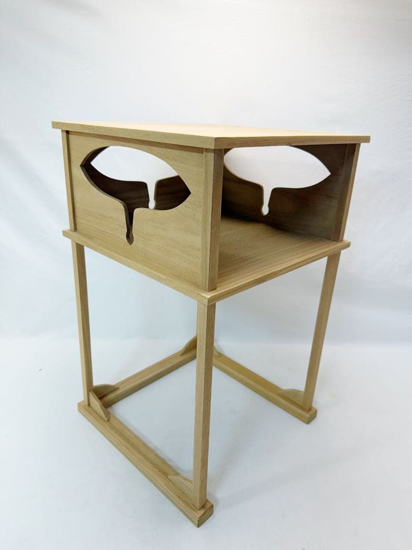 茶道具 桐 淡々斎のお好み 独楽棚 組み立式 四本柱 二重棚 元箱