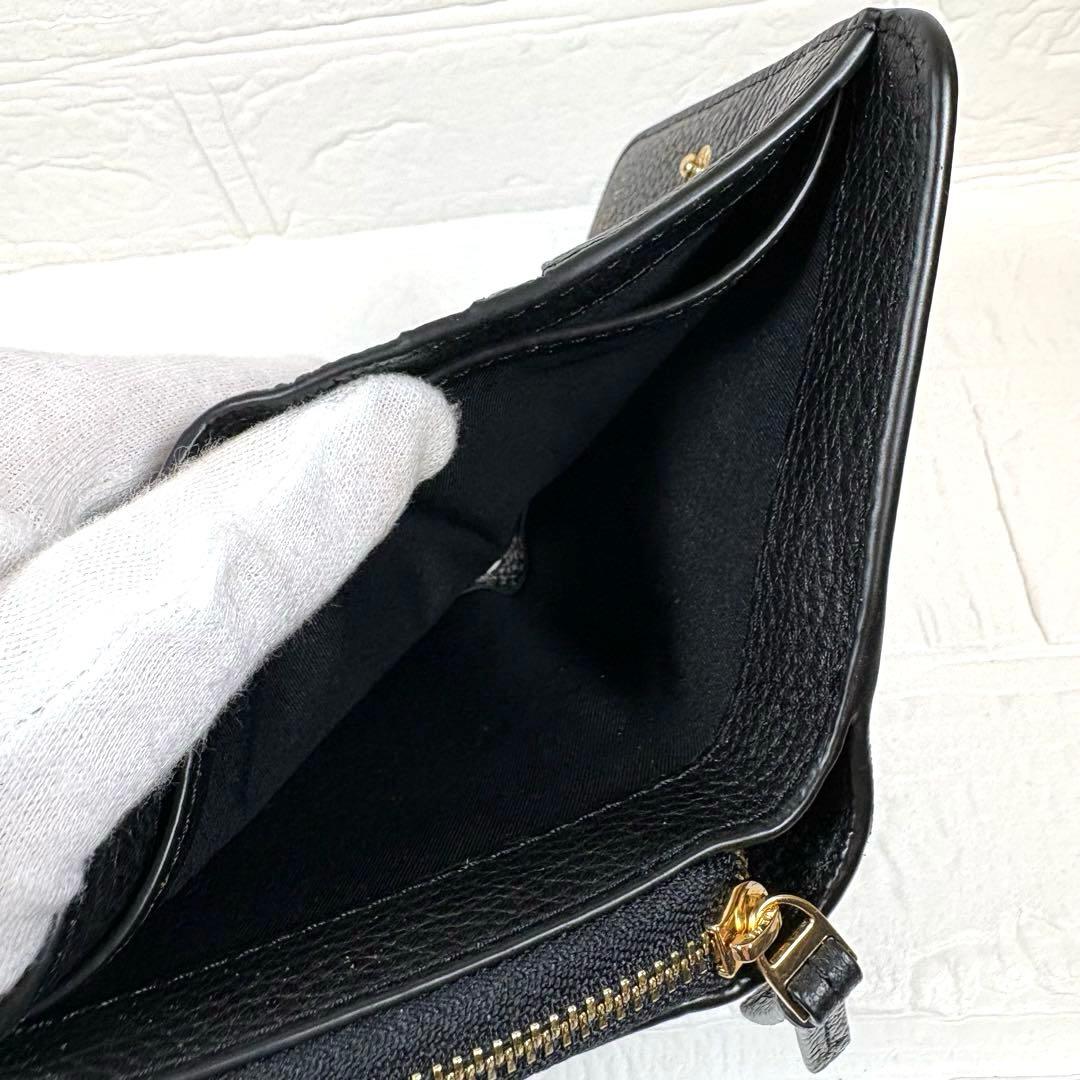 トリーバーチ TORY BURCH ラウンドファスナー折り財布 ブラック