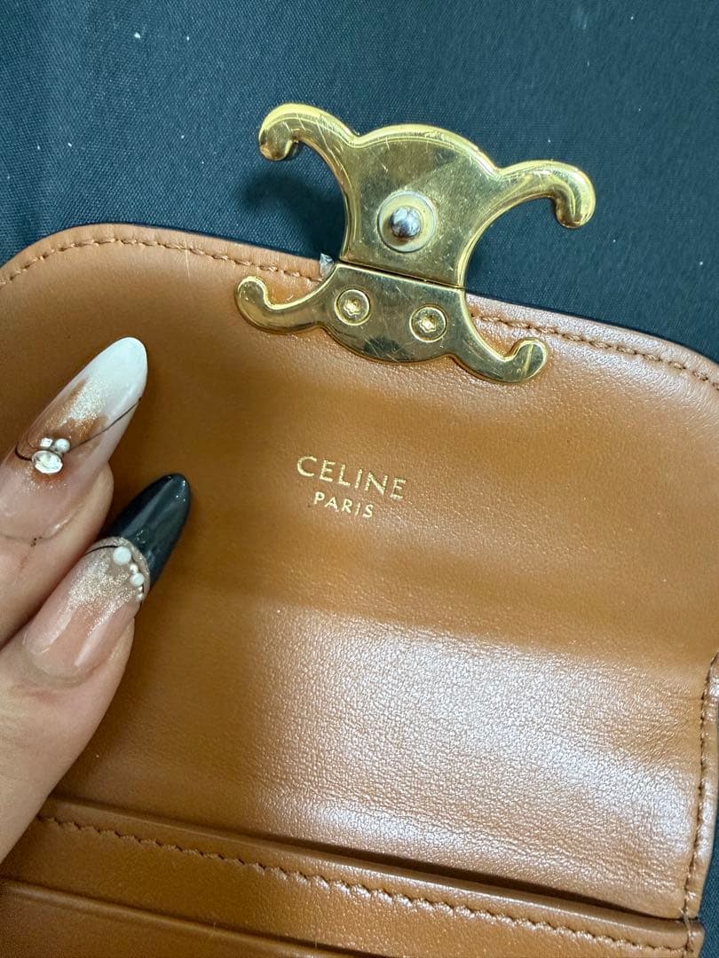 CELINE 三つ折り財布 ダークブラウン
