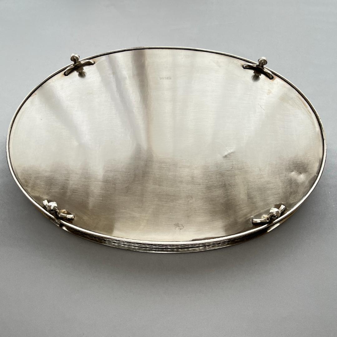 【英国】ビクトリアン ギャラリートレー 40cm 装飾フット