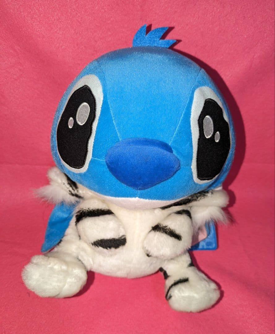 激レア♡スティッチ♡ホワイトタイガー被り物♡BIGサイズぬいぐるみ＆ストラップ♡