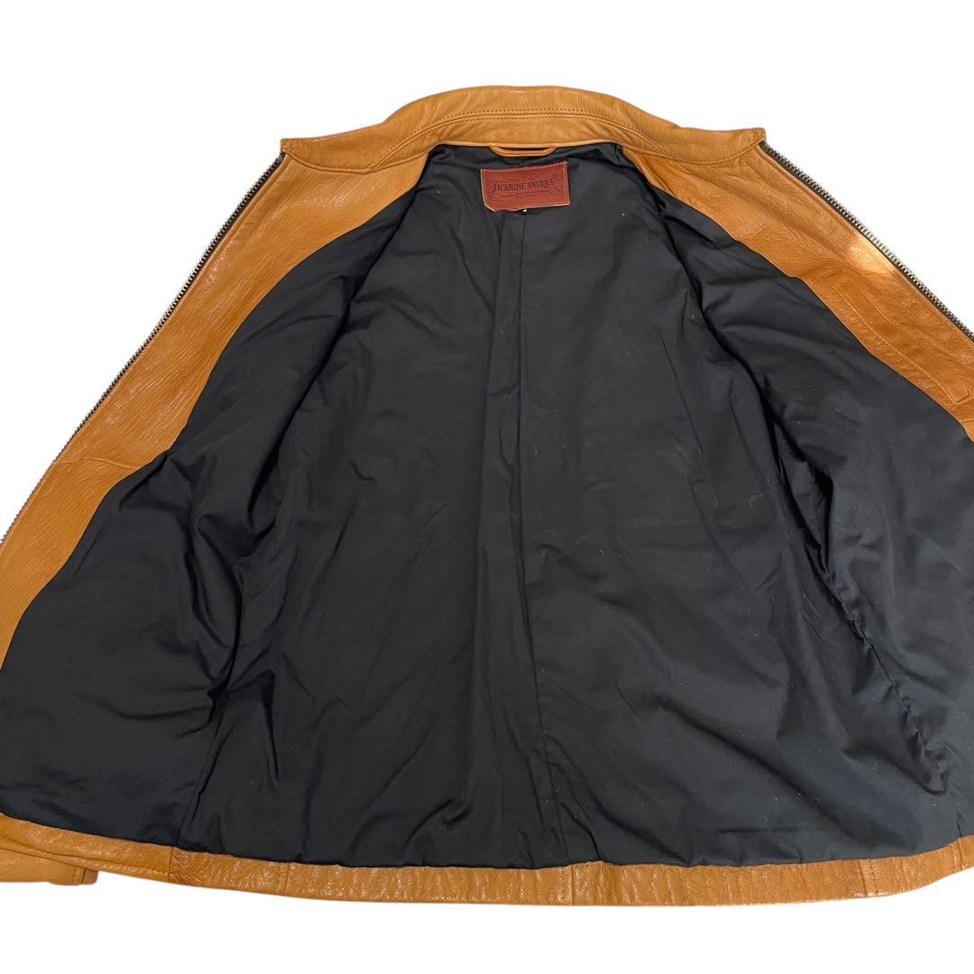【JACKROSE ANTIQUE】ラムレザーライダースジャケット キャメル L
