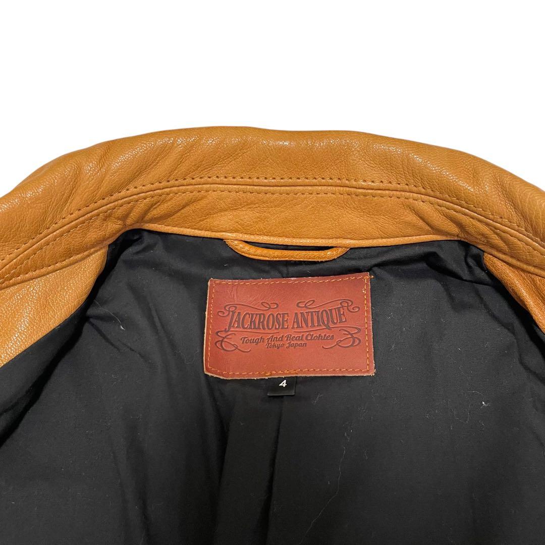【JACKROSE ANTIQUE】ラムレザーライダースジャケット キャメル L