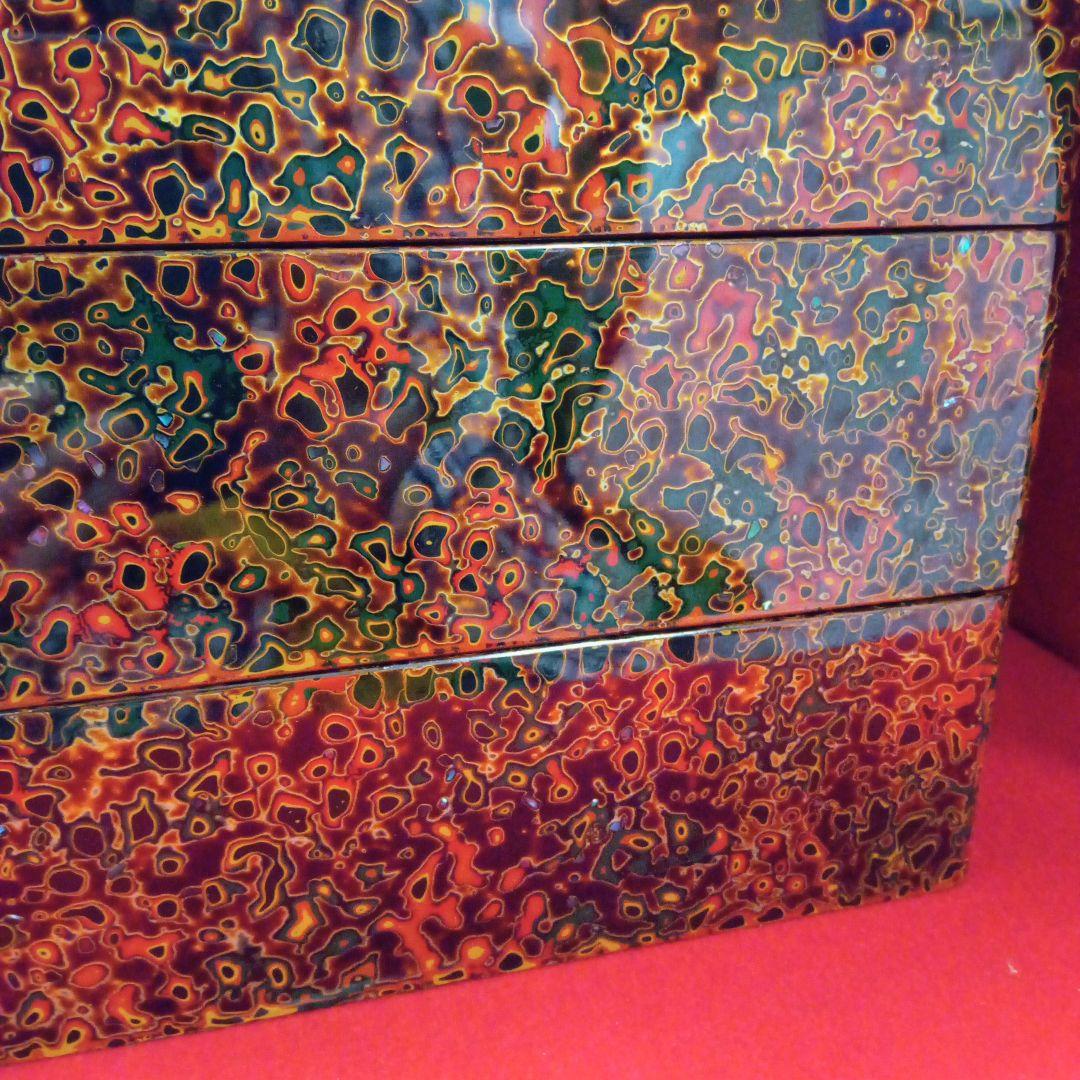 茶道具　津軽塗三段重箱　天然木　高級品