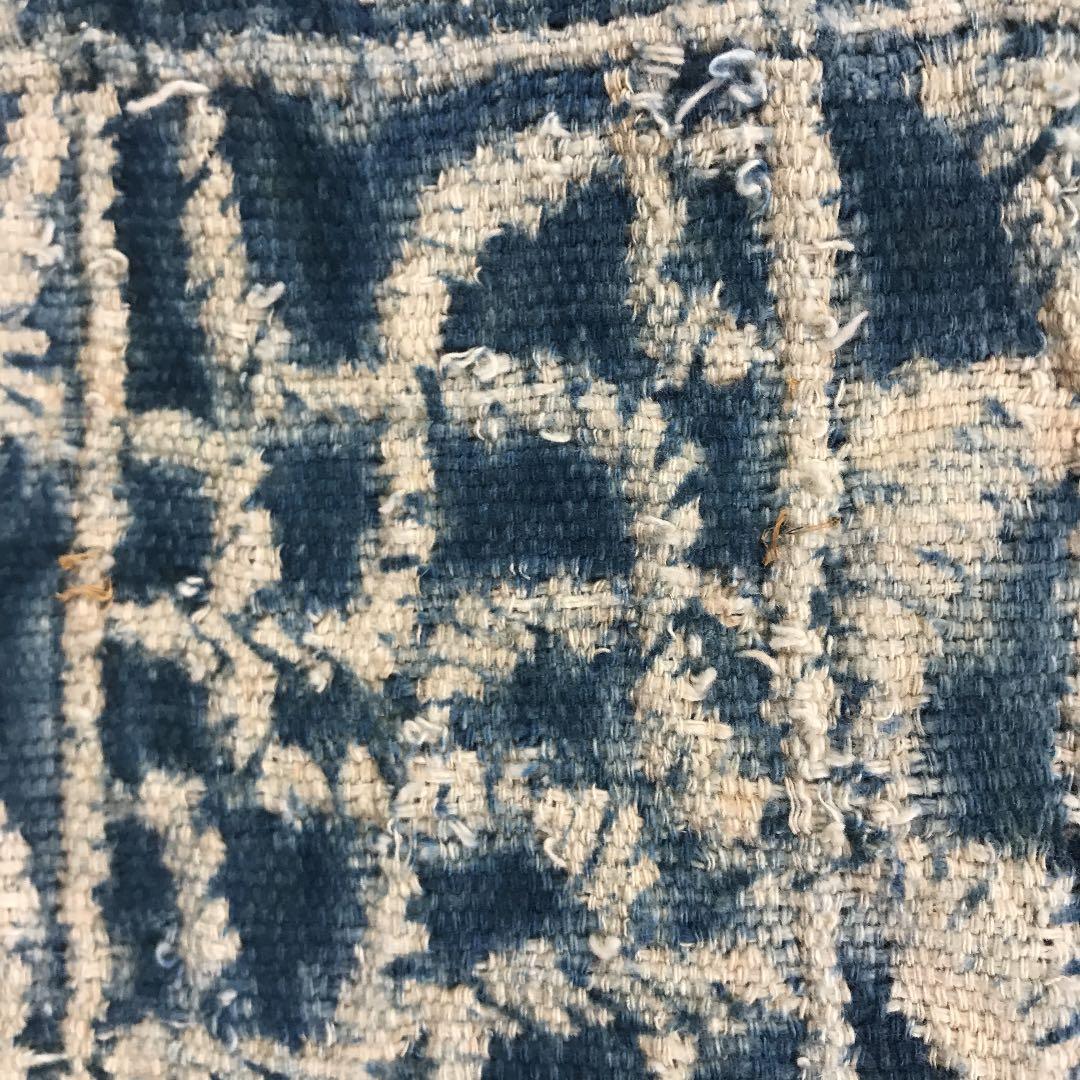 アフリカ　バミレケ布　藍染　アンティーク