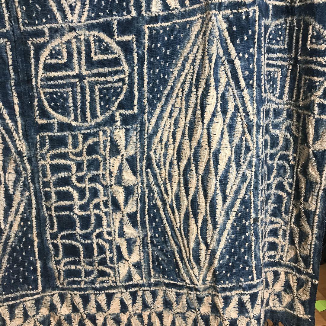 アフリカ　バミレケ布　藍染　アンティーク