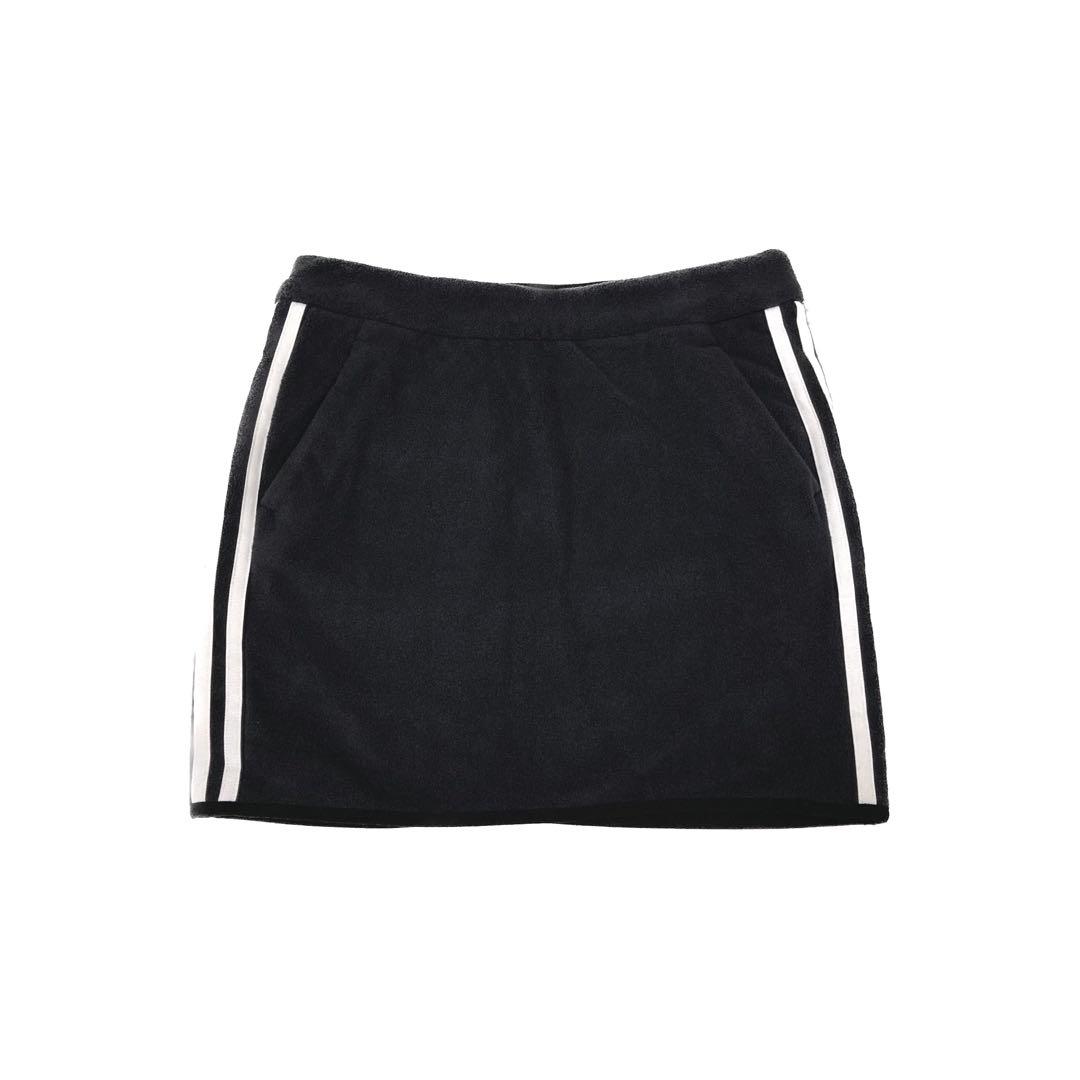 adidas　ゴルフウェア　セットアップ　ミニスカート　ライン　フリース　M