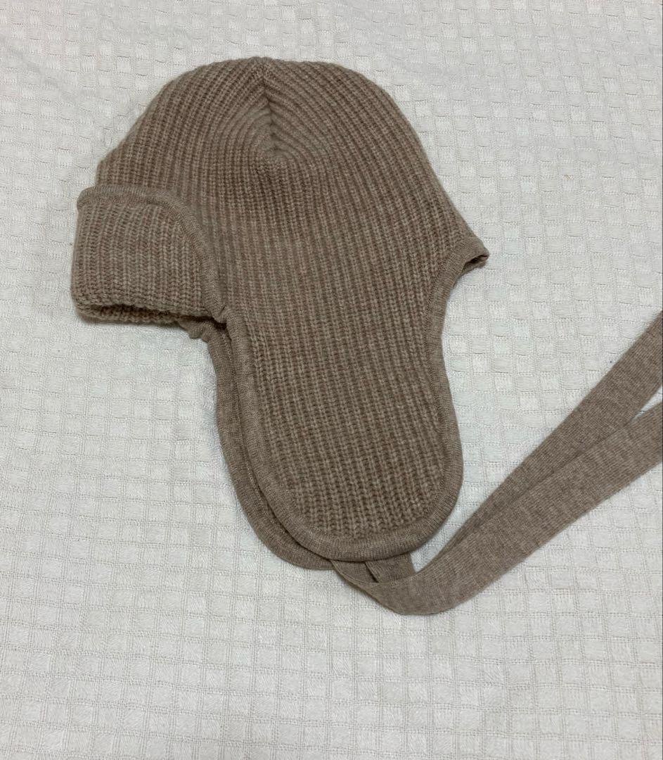 FUMIE TANAKA ear cover knit cap ベージュ