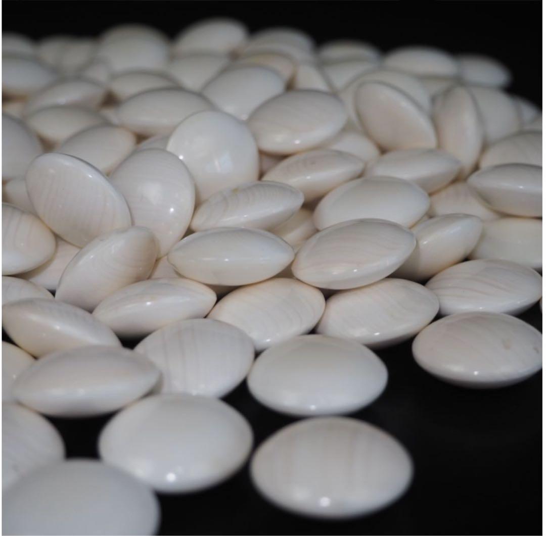 送料無料　日向特製　蛤碁石35号・碁笥セット　旧家蔵出