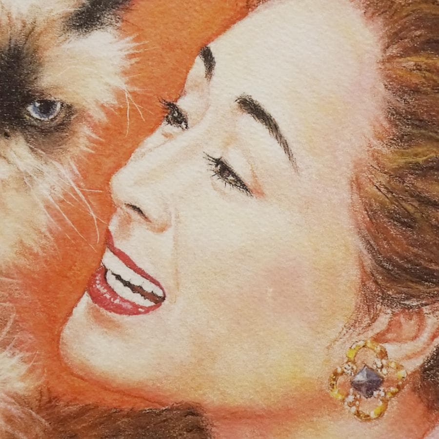 小林幸子 肖像画 M.Fujii 13/100 リトグラフ 額装 美術品No.2