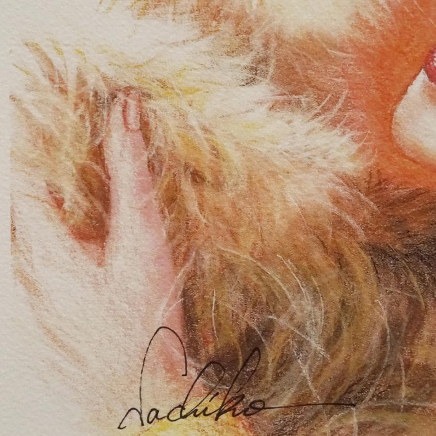 小林幸子 肖像画 M.Fujii 13/100 リトグラフ 額装 美術品No.2