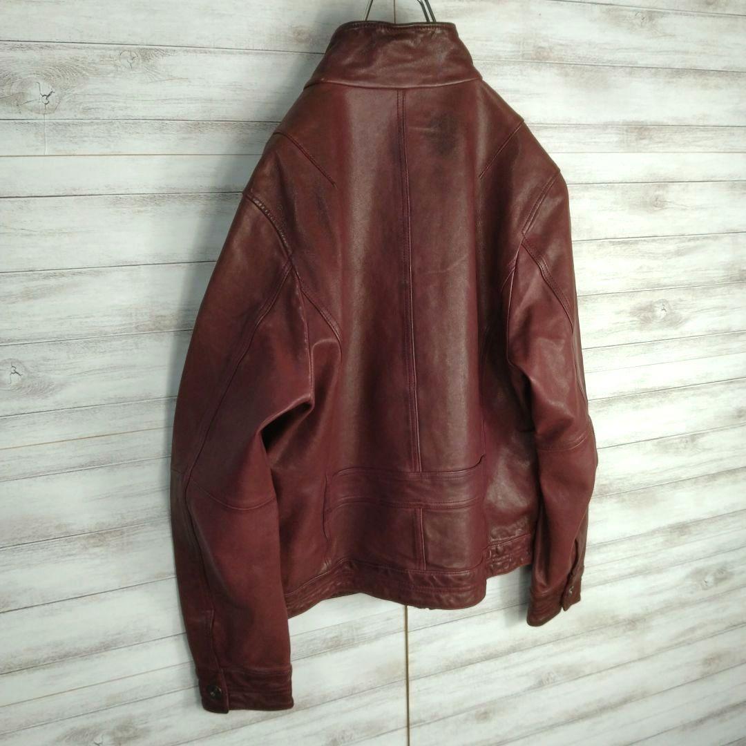 メンズ☆AVIREX　シングルライダース　革ジャン　レザージャケット　上野商会L