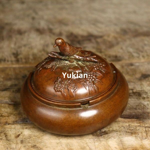 銅細工 蓋付灰皿 筆洗 書道具 文房具 書道具 文房具