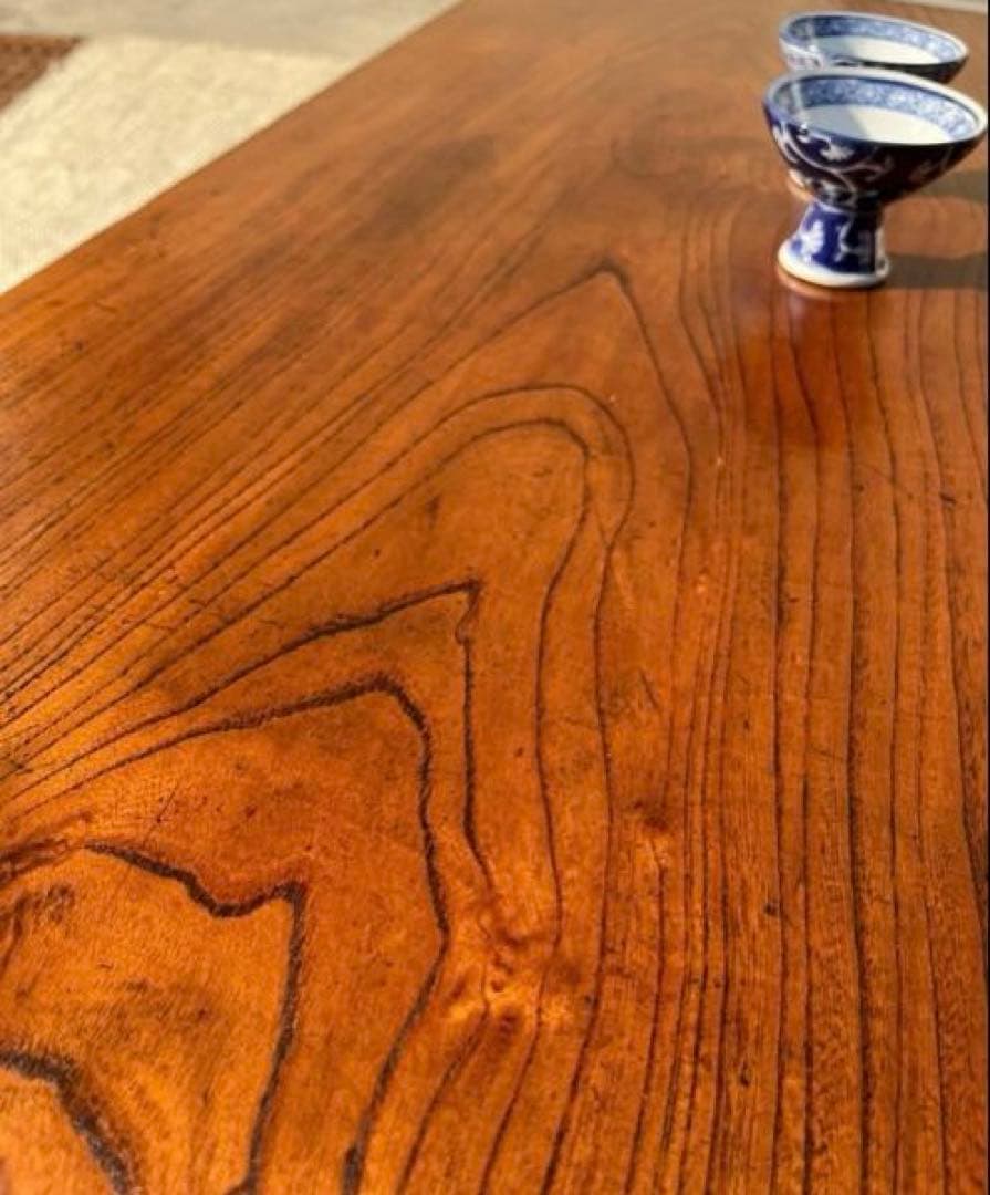 欅一枚板の文机／ローテーブル