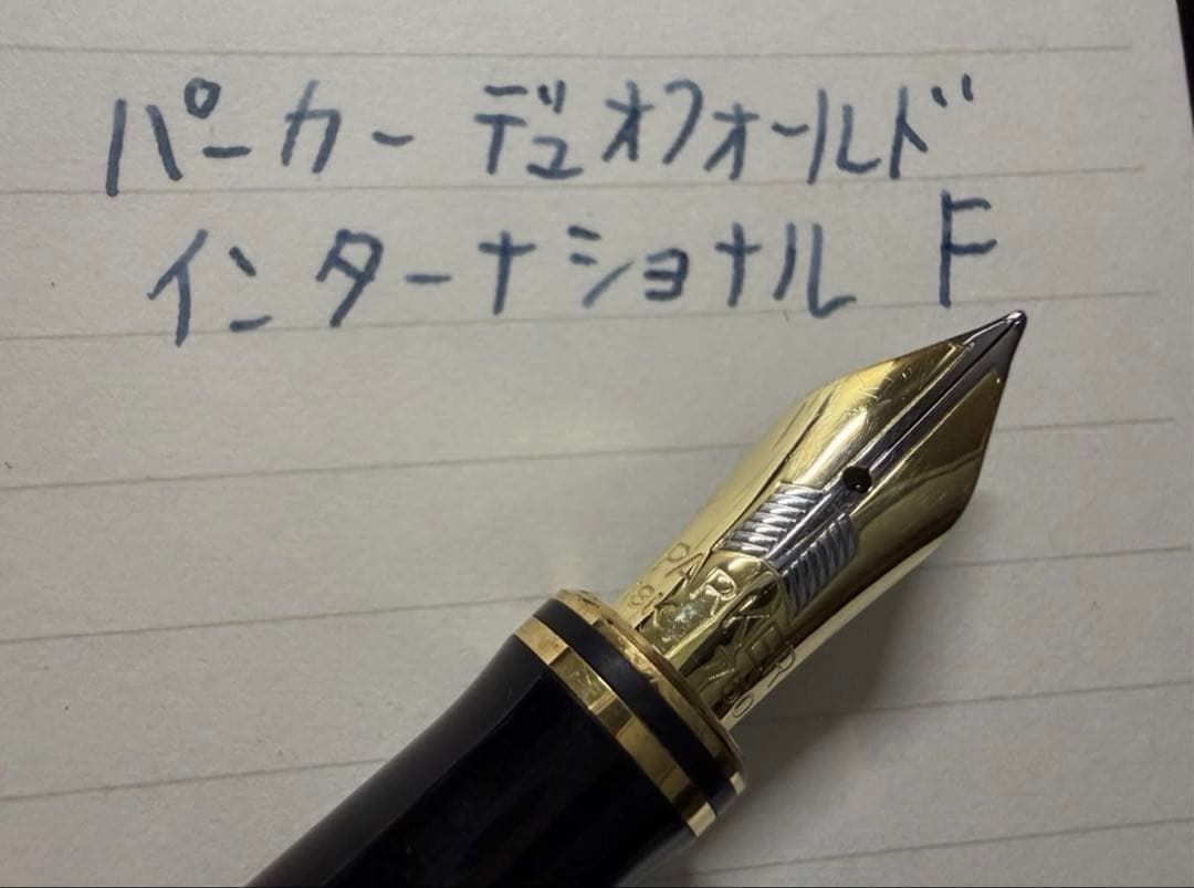 美品 パーカー デュオフォールド マーブルブルー F インターナショナル 万年筆