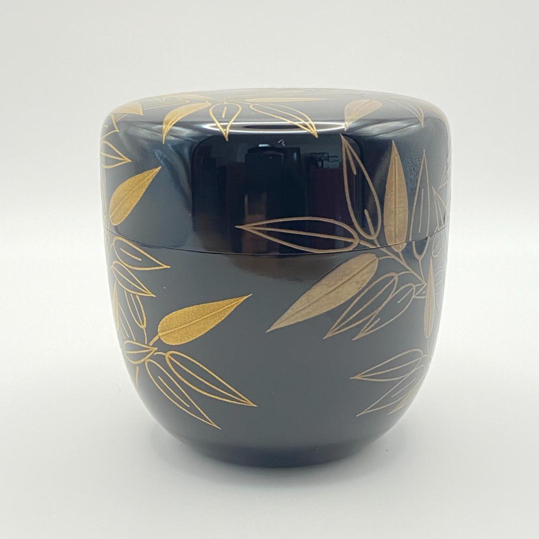 大棗 笹蒔絵　中村恭蔵　共箱入　茶道具　薄茶器　漆芸　伝統工芸品