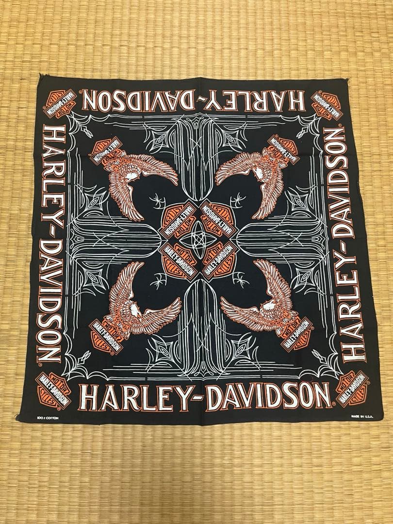 70s ハーレーダビットソン　バンダナ　ピンストライプ