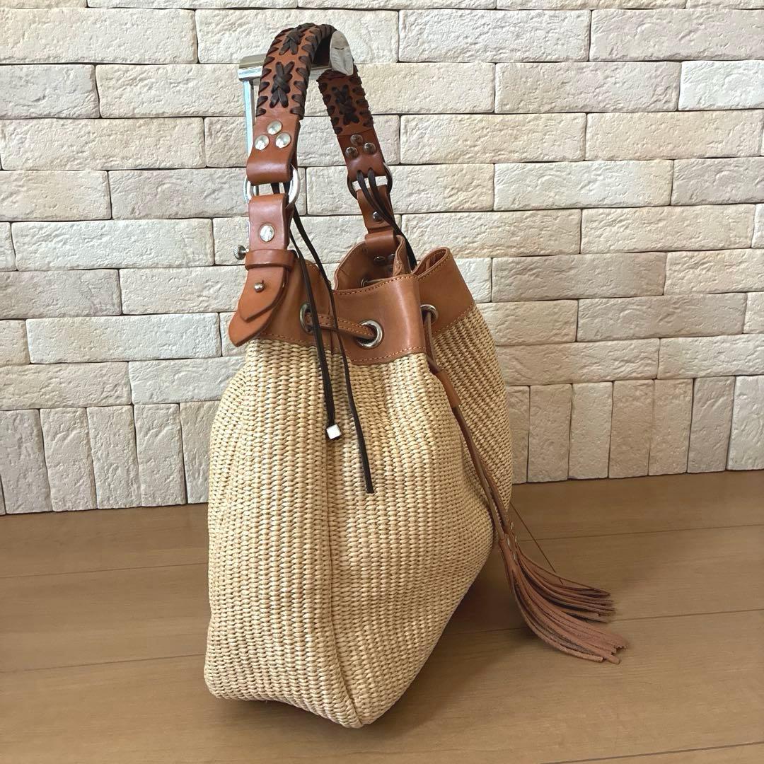 IENA ラフィア×レザー トート＆ショルダーバッグ Made in Italy