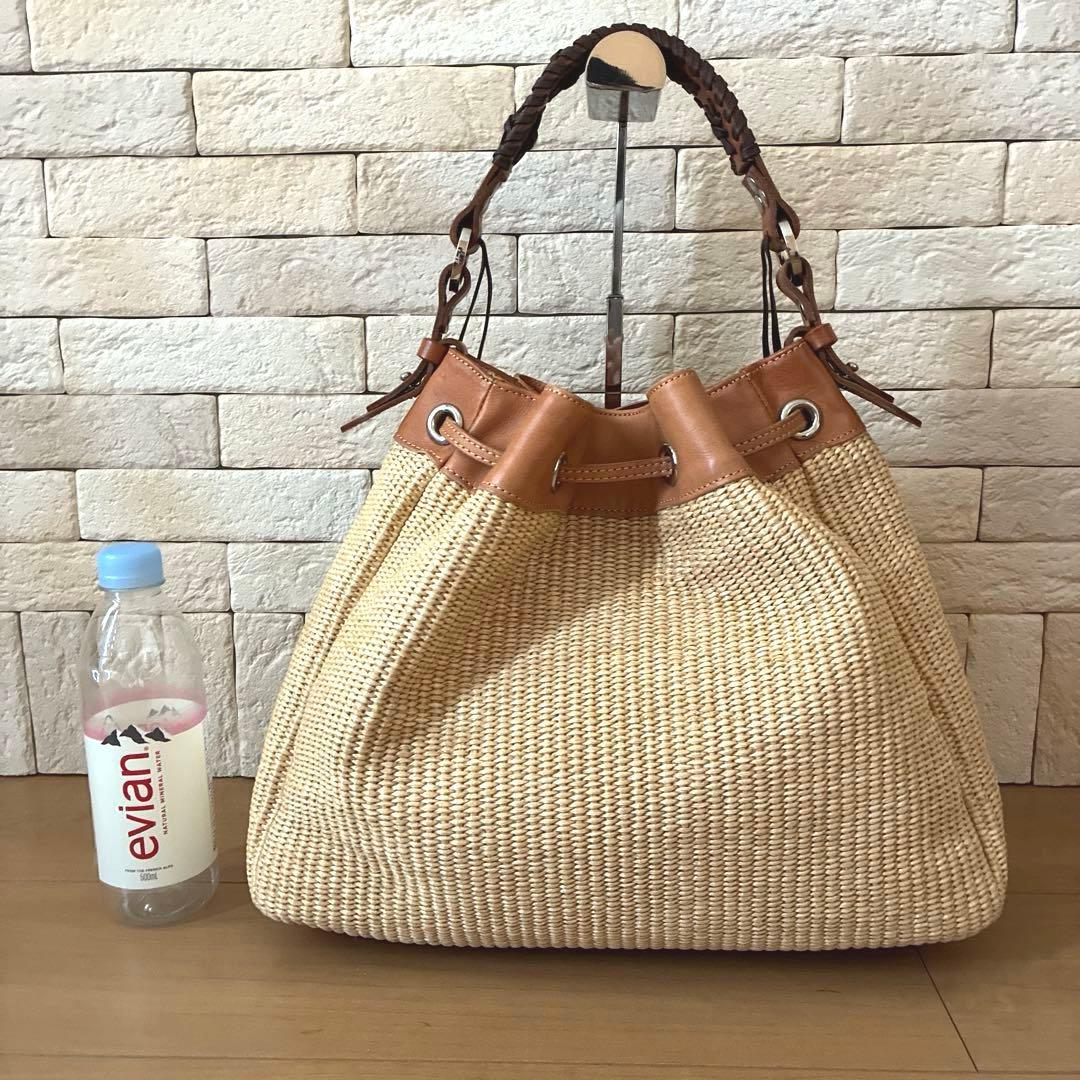 IENA ラフィア×レザー トート＆ショルダーバッグ Made in Italy