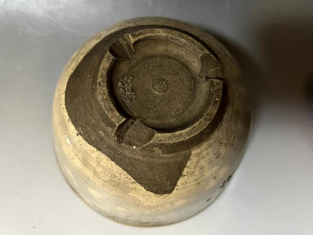 茶碗■古古曽部 御本立鶴 ？義製 銀継ぎ直し有 江戸期 お茶道具 時代物 骨董■