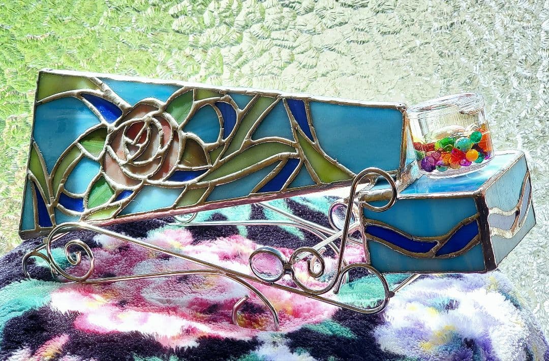 【Sankyo】ステンドグラスタイプ『オルゴール付き大型万華鏡』☆全長30cm☆