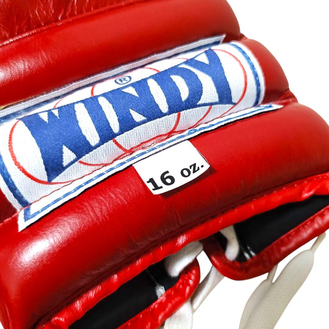 【未使用級】WINDY ウィンディ16オンス 紐式 グローブ レッド 格闘技