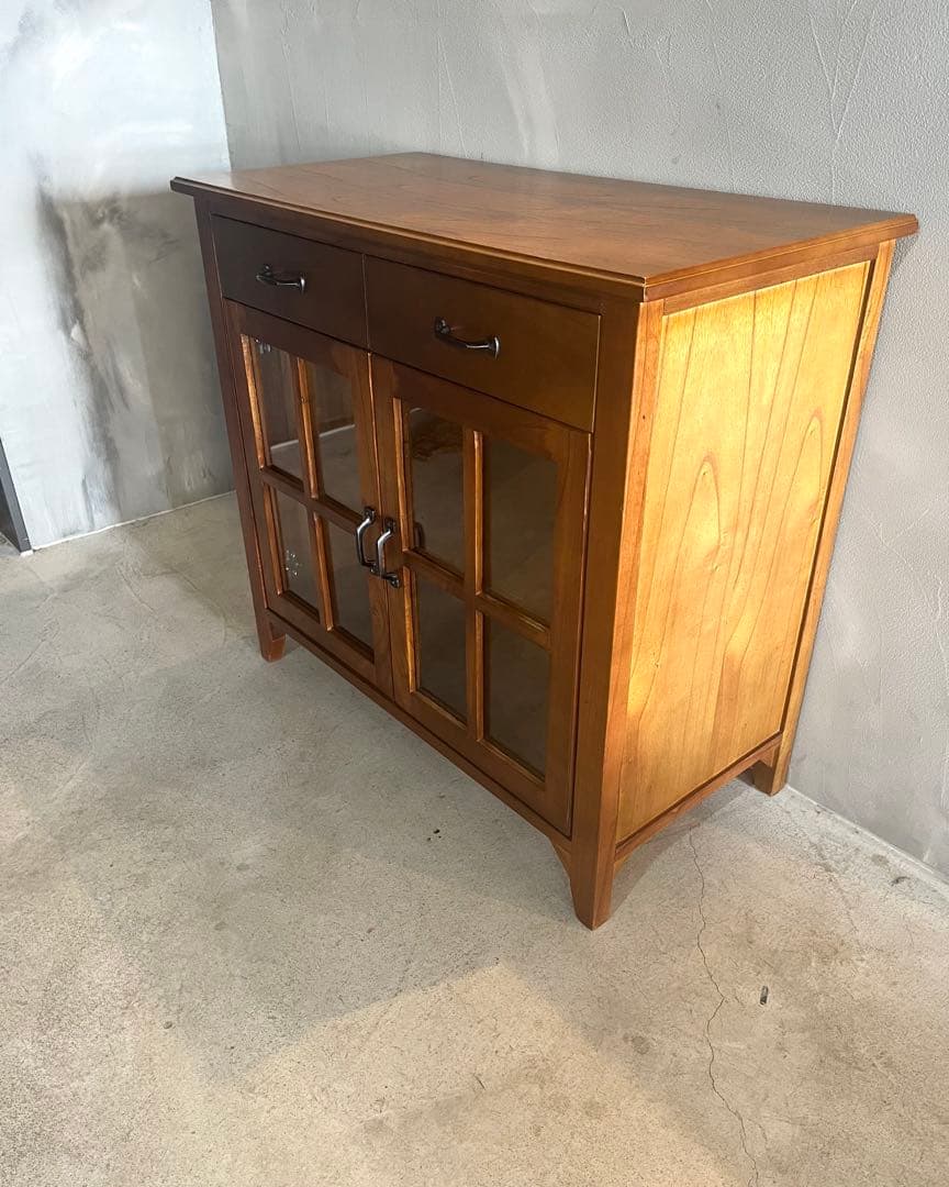 大晦日〜1/3限定価格　ウッド　ガラス　キャビネット　サイドボード