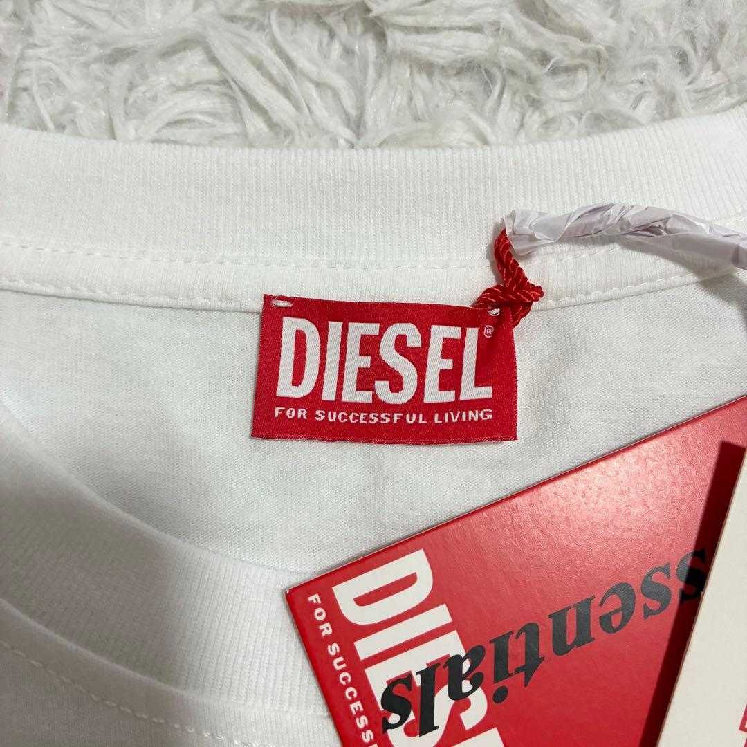 タグ付未使用品【DIESEL】Tシャツ カットソー 半袖 胸ロゴ刺繍 L