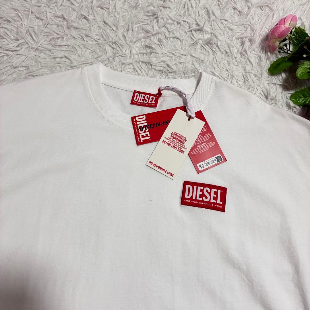 タグ付未使用品【DIESEL】Tシャツ カットソー 半袖 胸ロゴ刺繍 L