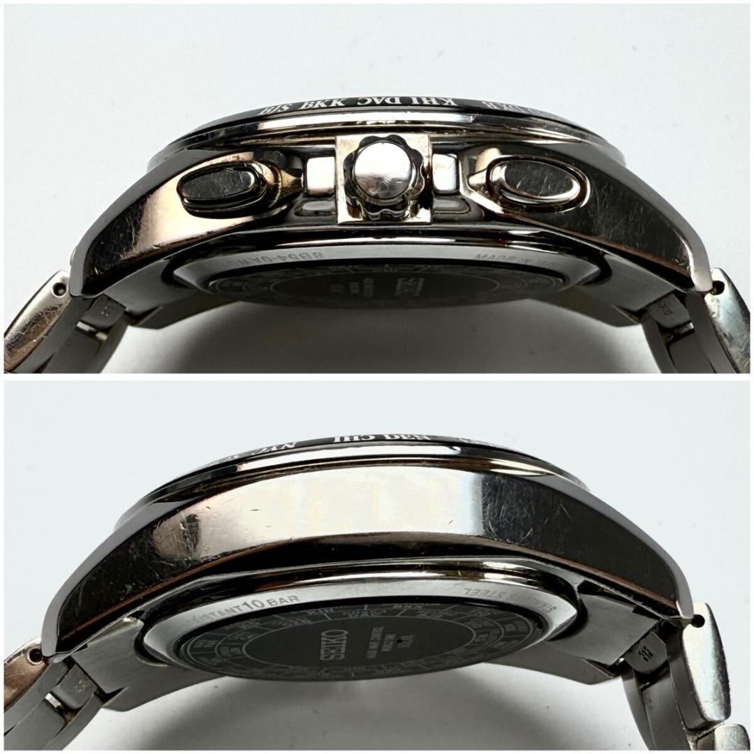 【稼働】セイコー 腕時計 ブライツ 電波ソーラー ブラック 8B54-0AW0