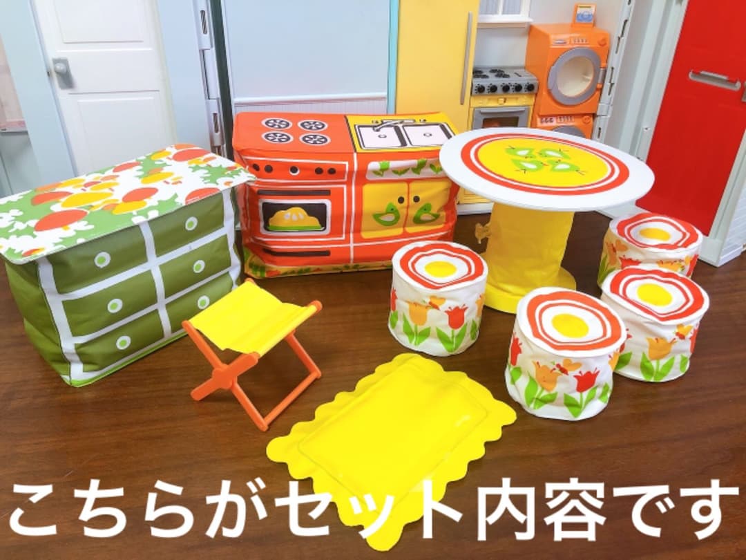 1/6ドール　家具9点セット　70年代アメリカおもちゃ　昭和レトロ　ドールハウス