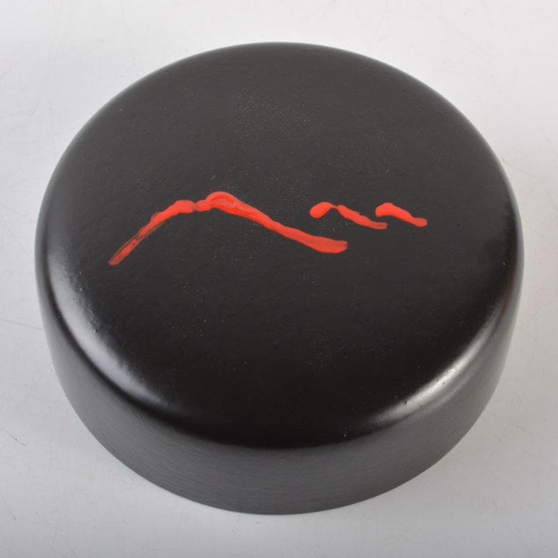 茶道具　笹良造　一閑遠山自画朱書　大棗　紫野　松長剛山書付　共箱　V　6544