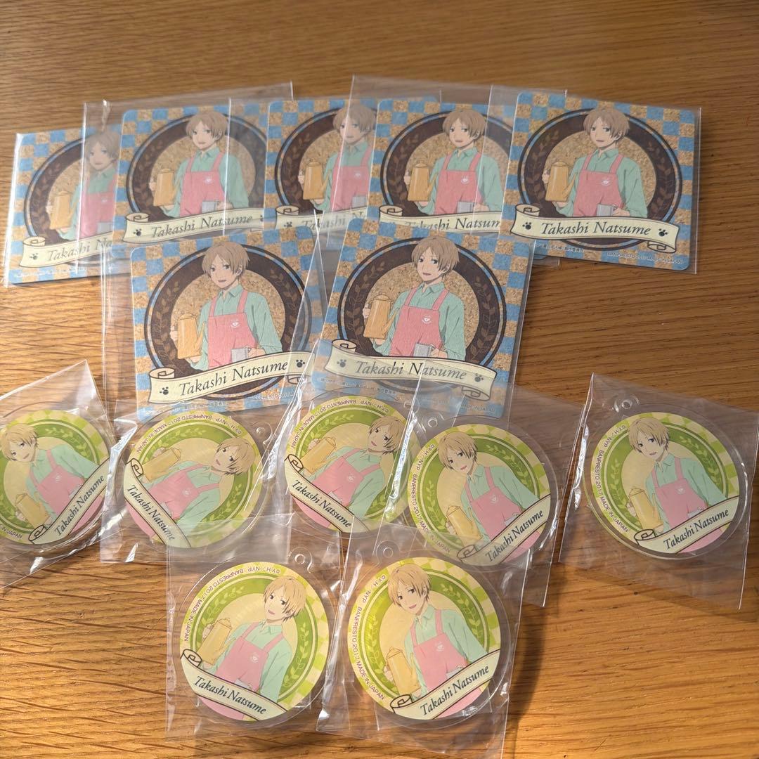 夏目友人帳　夏目貴志　アクリルチャーム　一番カフェ　コースター　セット