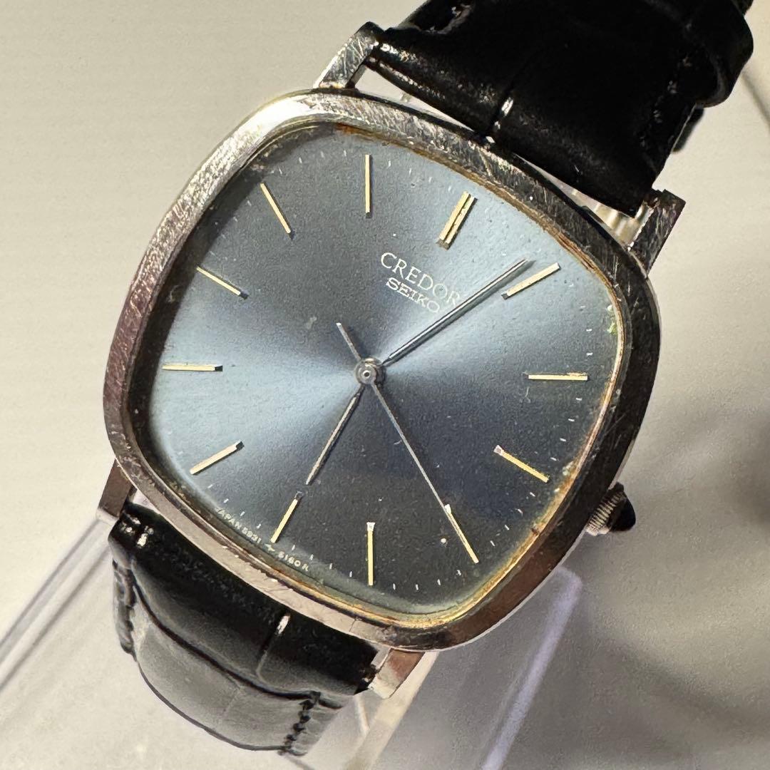 SEIKO メンズ クレドール ブルー 青文字盤 クォーツ 5931-5170
