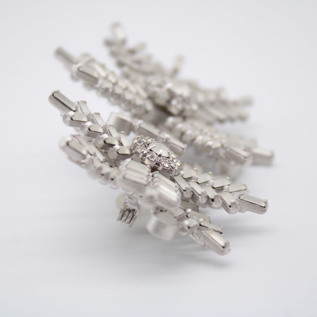 希少美品 FOXEY フォクシー クリスタルブローチ 雪結晶 シルバー 結婚式