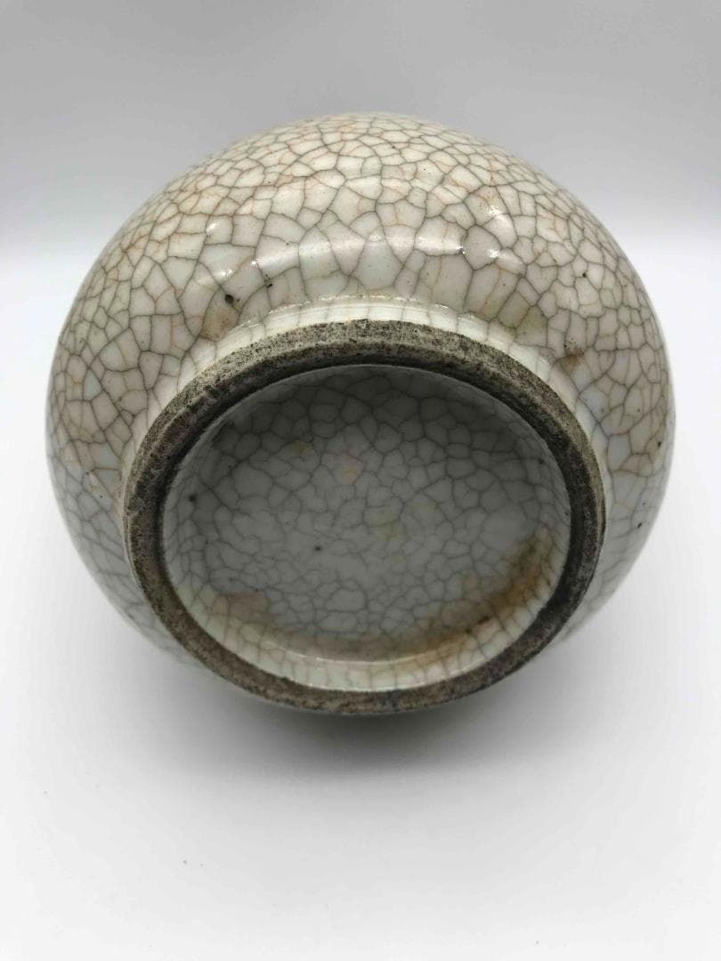 清乾隆時代　哥窯双象耳貫耳壶 【旧家蔵出し】 唐物　古賞物(A-60)