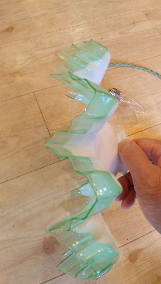 ランプシェード.電笠,花びらデザイン .フリル.アンティーク.骨董.レトロ