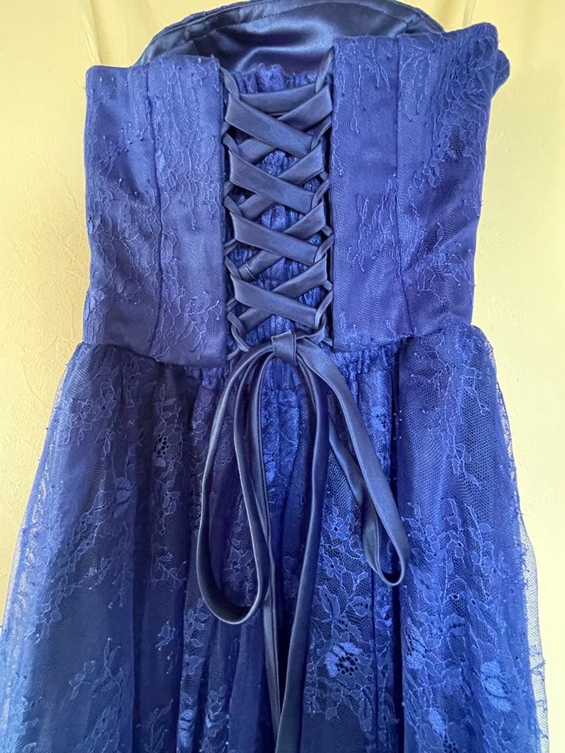 カラードレス ロイヤルブルー 二次会 演奏会 7号 レース