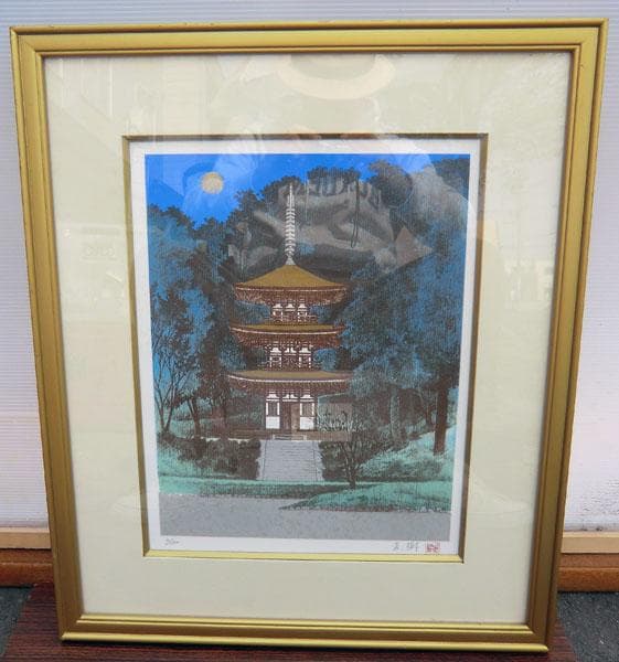 角島直樹 月照浄瑠璃寺 オリジナルリトグラフ 2/150