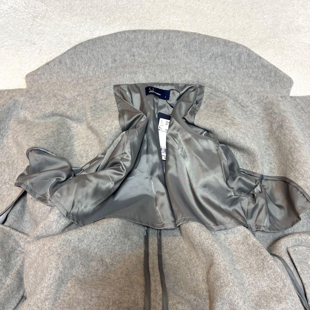 【タグ付新品】フレッドペリー ウールモッサ ベルト付きチェスターコート グレー