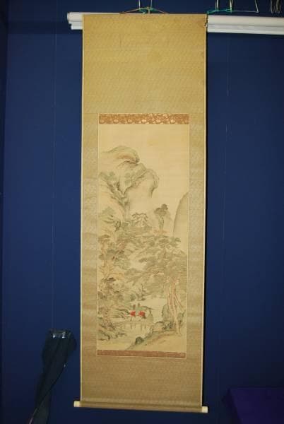 不詳/作者不詳/山水人物図/布袋屋掛軸HB-214