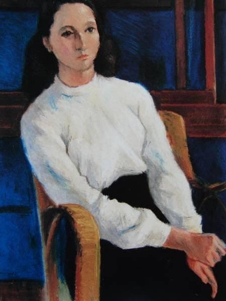 伊藤 悌三、婦人像、希少画集画、新品高級額、額装付、状態良好、油彩