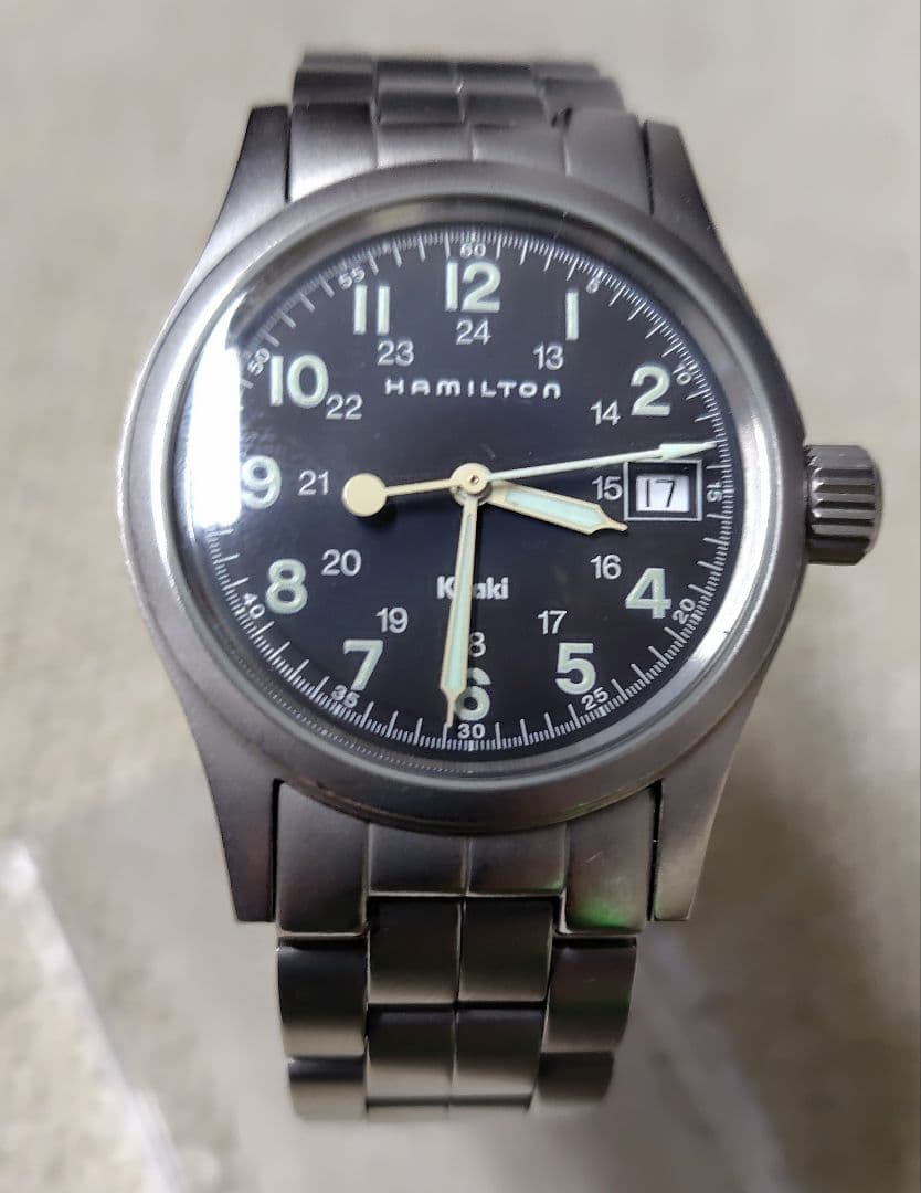 【美品】ハミルトン カ―キ　　 Ｈ683110 クォーツ 電池交換済おまけ付
