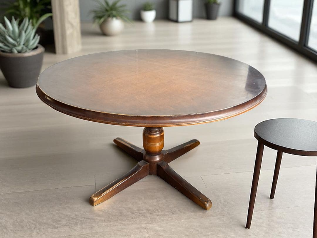 700 まさら様　円形　ダイニングテーブル 直径120cm レトロ　a