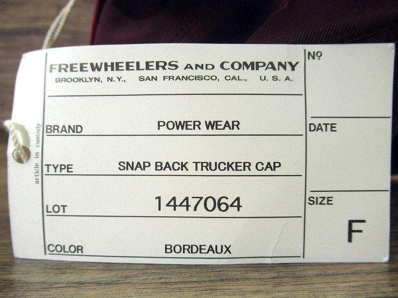 新品 フリーホイーラーズ 14AW トラッカー キャップ バーガンディ FREE