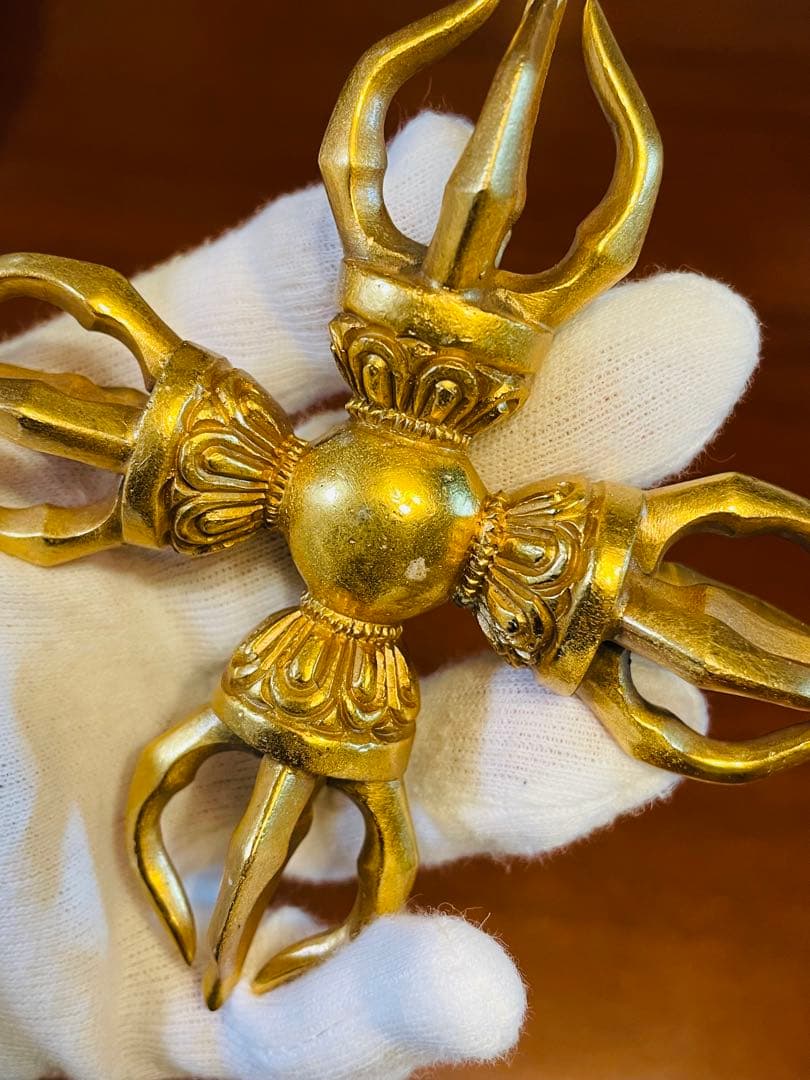 即日発送 チベット密教新品 カツマ 羯磨 十字 金剛杵 ダブルドルジェ 210g