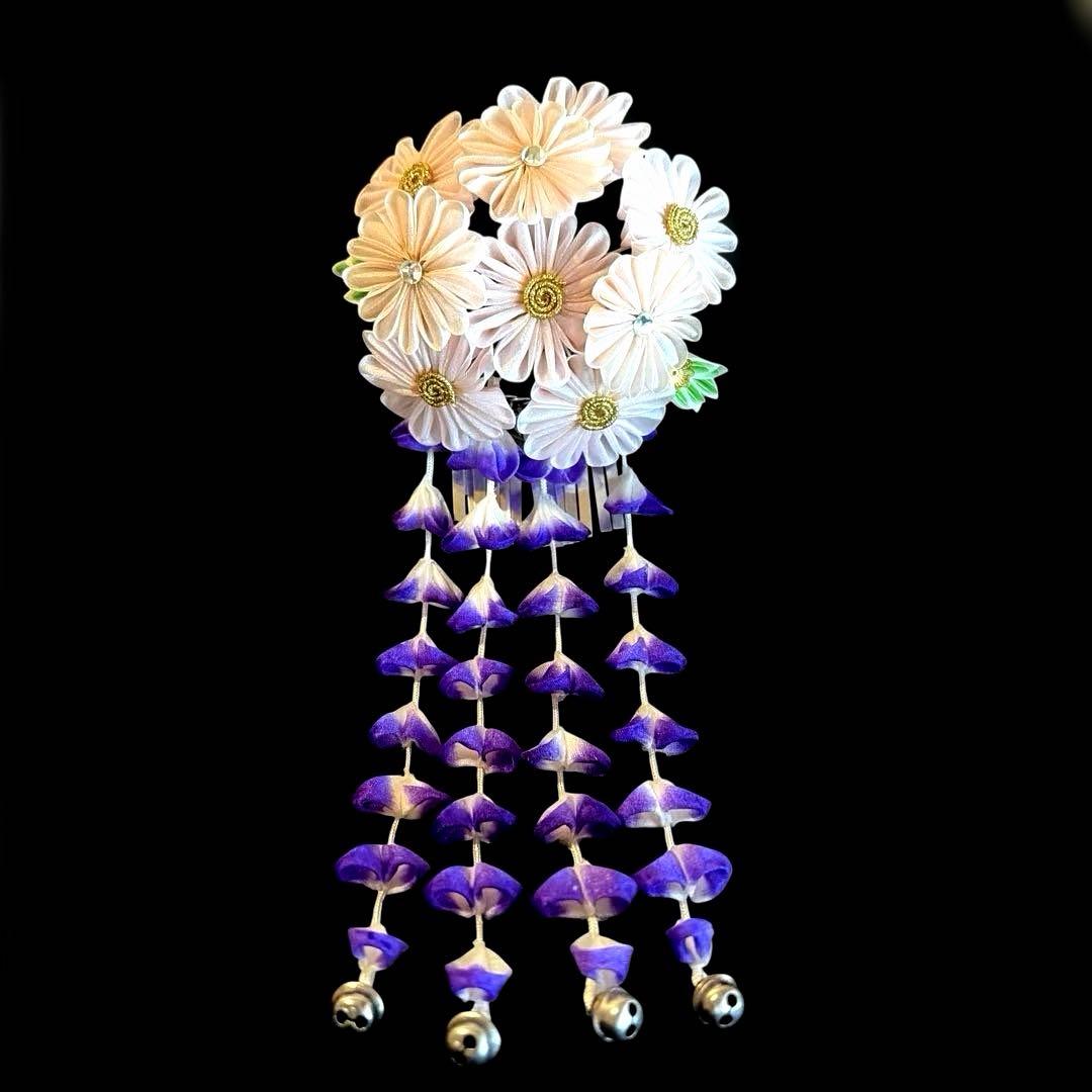 勝山髪飾り 七五三 7歳 (ピンク×藤)