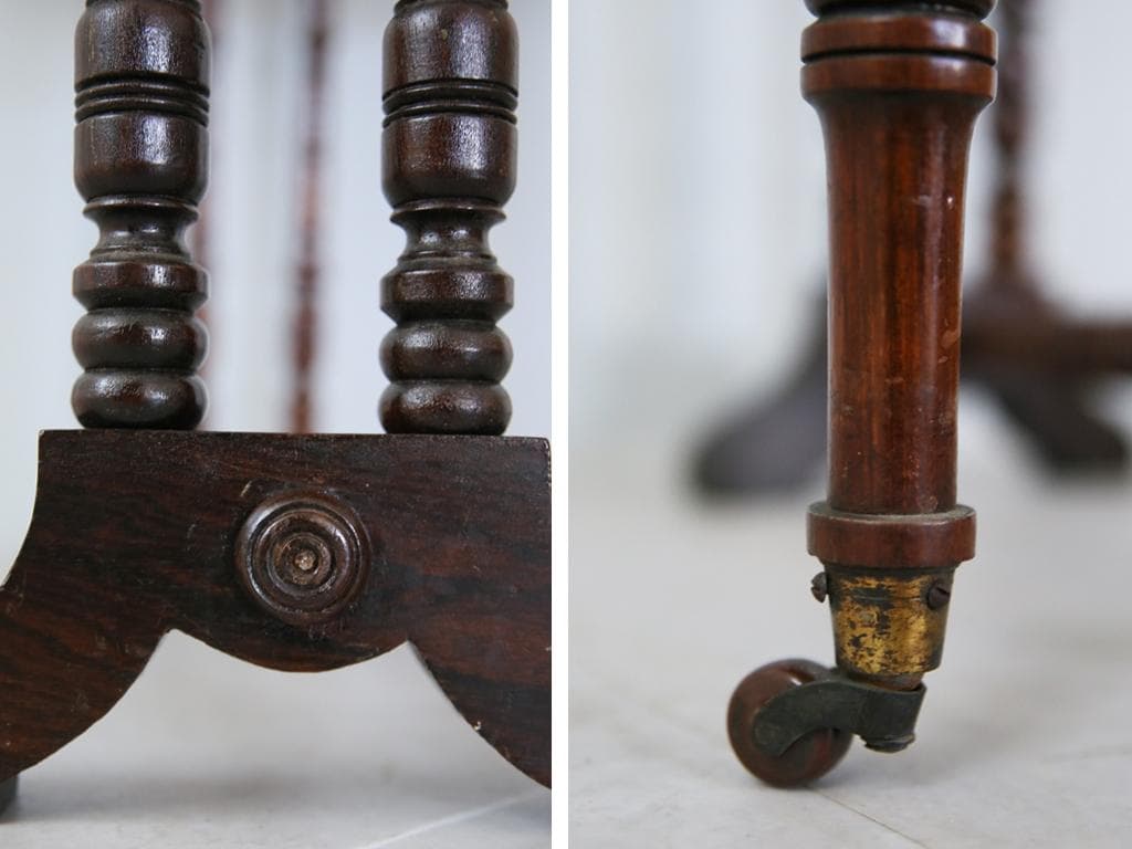 英国アンティーク木製ゲートレッグテーブル/ダイニング机/バタフライ(89-226