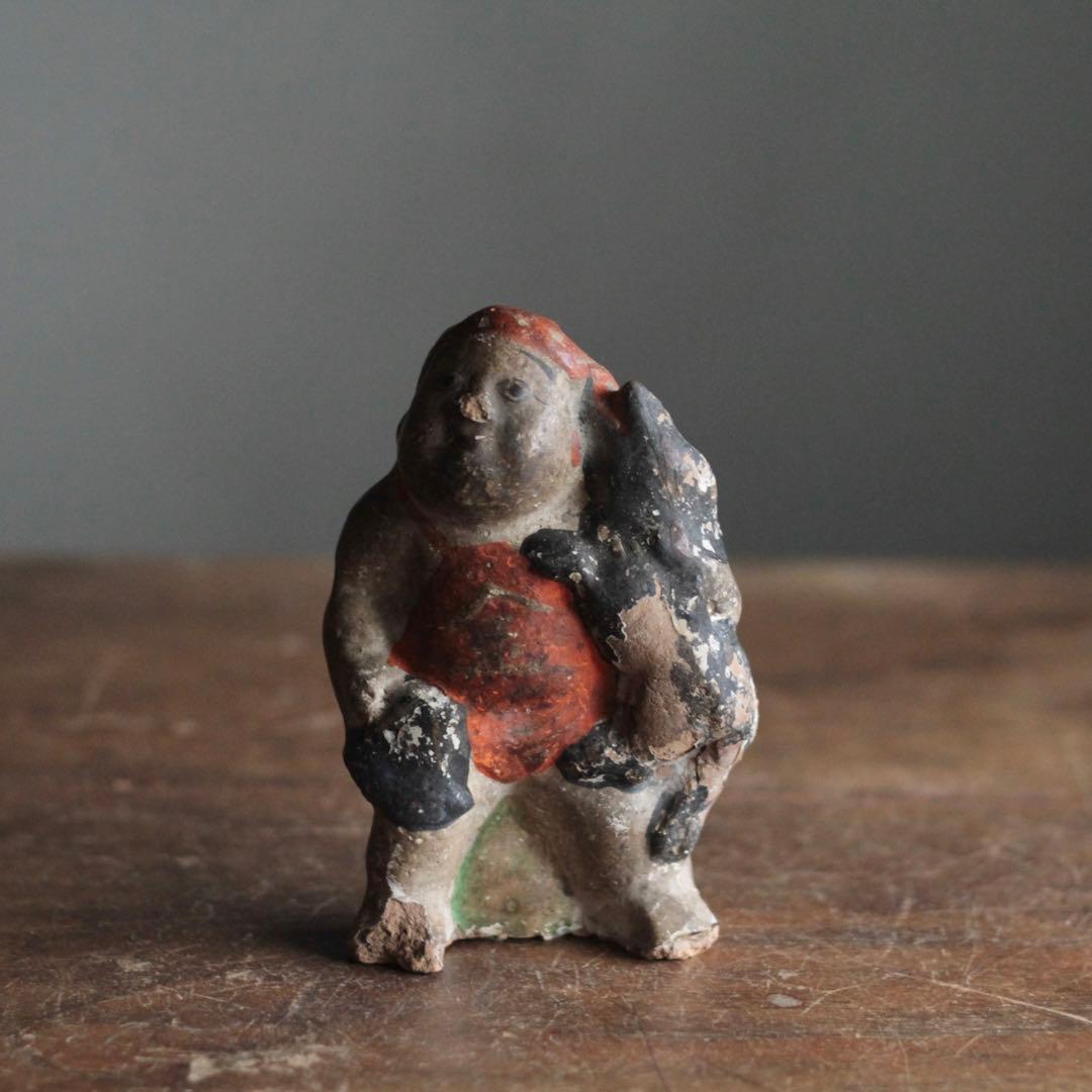 古い 土人形 金太郎 民芸 郷土人形 古道具 オブジェ アンティーク